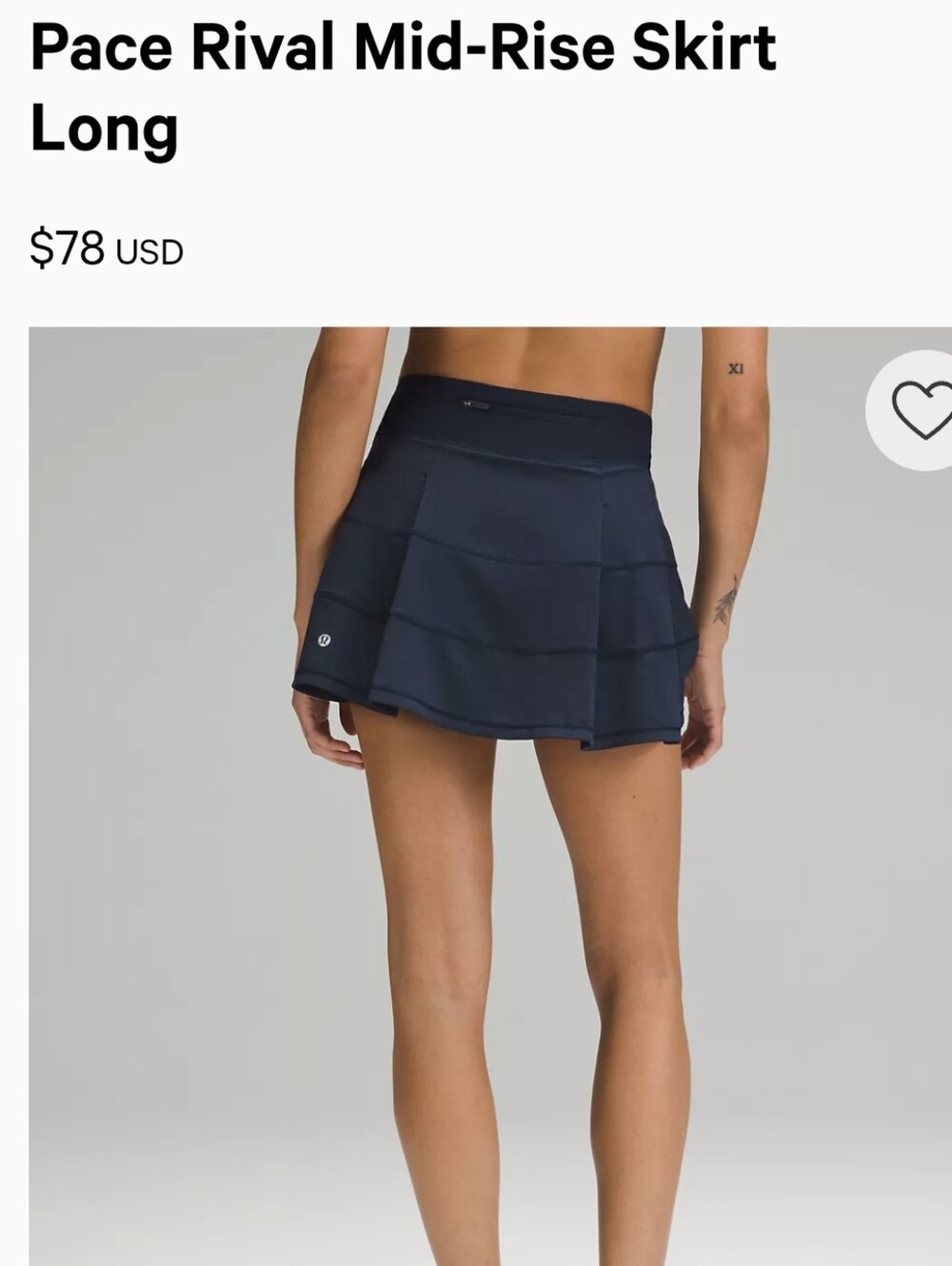 Lululemon Women's Skirts Pace Rival Mid-Rise Skirt / Skort Size 6 Navy Blue